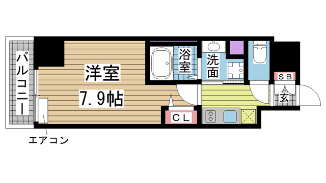 神戸市中央区元町通(JR東海道本線(近畿)神戸)のマンション賃貸物件 間取画像