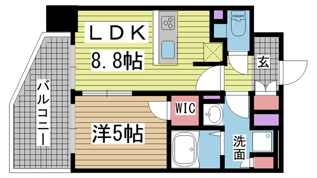 神戸市兵庫区西出町(JR東海道本線(近畿)神戸)のマンション賃貸物件 間取画像