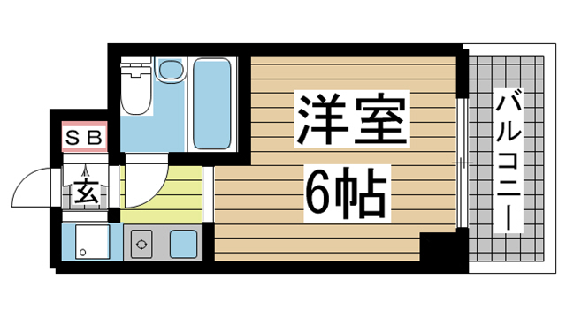 神戸市中央区御幸通(JR東海道本線(近畿)三ノ宮)のマンション賃貸物件 間取画像