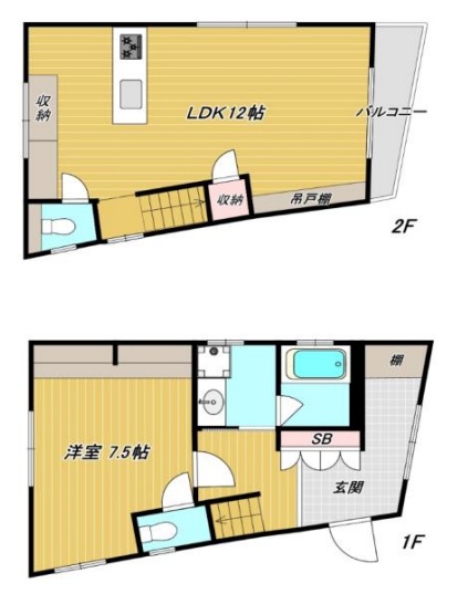 神戸市兵庫区石井町(神戸市営地下鉄線湊川公園)の貸家賃貸物件 間取画像