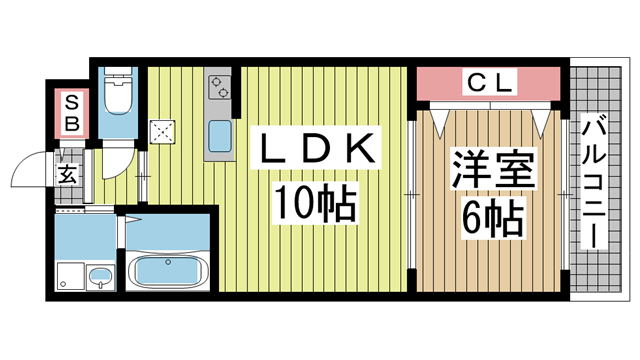 神戸市中央区北野町(JR東海道本線(近畿)三ノ宮)のアパート賃貸物件 間取画像