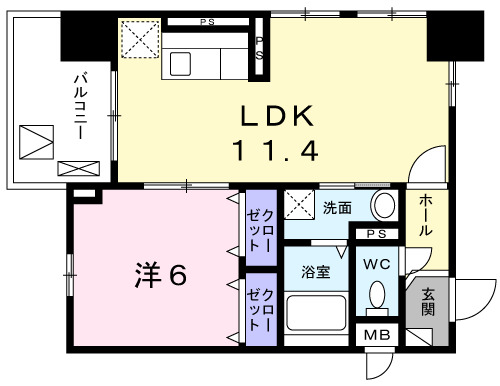 神戸市長田区西尻池町(JR山陽本線新長田)のマンション賃貸物件 間取画像