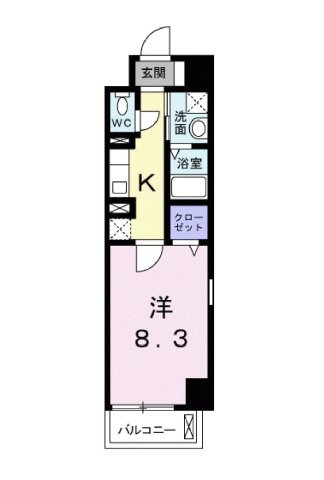 西宮市門前町(阪急今津線門戸厄神)のマンション賃貸物件 間取画像