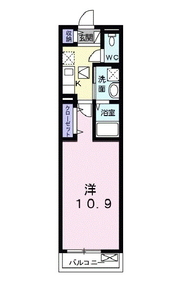 西宮市一ケ谷町(阪急甲陽線甲陽園)のアパート賃貸物件 間取画像