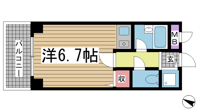 神戸市灘区桜口町(JR東海道本線(近畿)六甲道)のマンション賃貸物件 間取画像