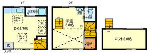 神戸市灘区原田通(JR東海道本線(近畿)灘)のテラスハウス賃貸物件 間取画像