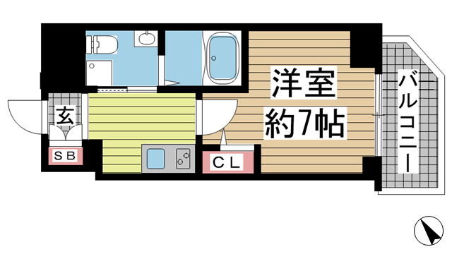 神戸市中央区海岸通(JR東海道本線(近畿)元町)のマンション賃貸物件 間取画像
