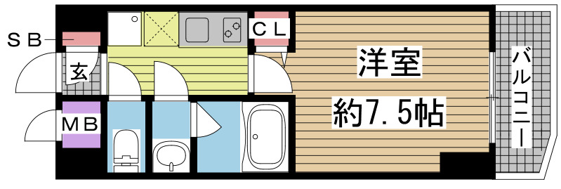 神戸市中央区吾妻通(JR東海道本線(近畿)三ノ宮)のマンション賃貸物件 間取画像