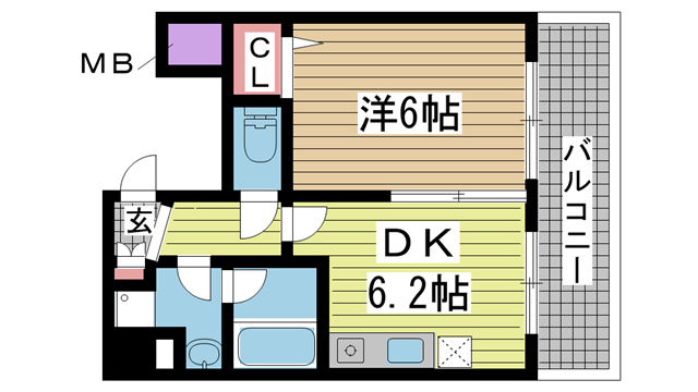 神戸市灘区烏帽子町(JR東海道本線(近畿)六甲道)のマンション賃貸物件 間取画像