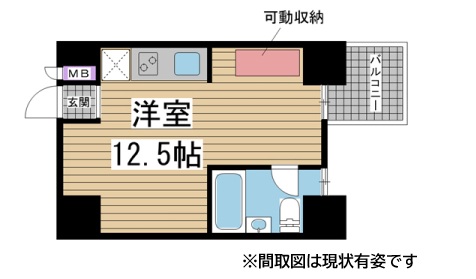 神戸市中央区琴ノ緒町(JR東海道本線(近畿)三ノ宮)のマンション賃貸物件 間取画像