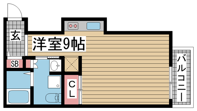 神戸市灘区六甲町(JR東海道本線(近畿)六甲道)のマンション賃貸物件 間取画像