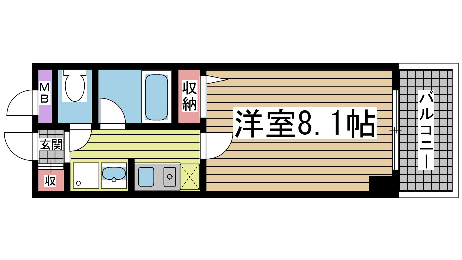 神戸市中央区雲井通(JR東海道本線(近畿)三ノ宮)のマンション賃貸物件 間取画像