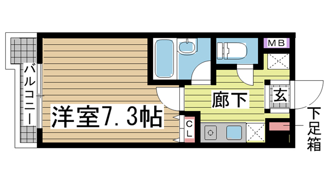神戸市中央区琴ノ緒町(JR東海道本線(近畿)三ノ宮)のマンション賃貸物件 間取画像