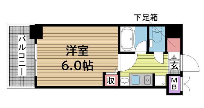 神戸市中央区下山手通(神戸市営地下鉄線県庁前)のマンション賃貸物件 間取画像