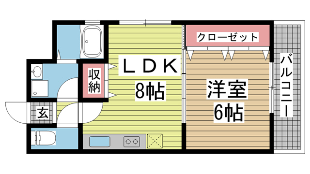 神戸市兵庫区門口町(JR山陽本線兵庫)のマンション賃貸物件 間取画像