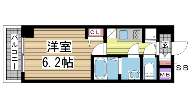 神戸市中央区布引町(JR東海道本線(近畿)三ノ宮)のマンション賃貸物件 間取画像
