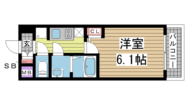 神戸市中央区布引町(JR東海道本線(近畿)三ノ宮)のマンション賃貸物件 間取画像