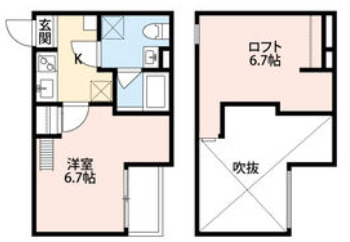 神戸市長田区野田町(JR山陽本線鷹取)のアパート賃貸物件 間取画像