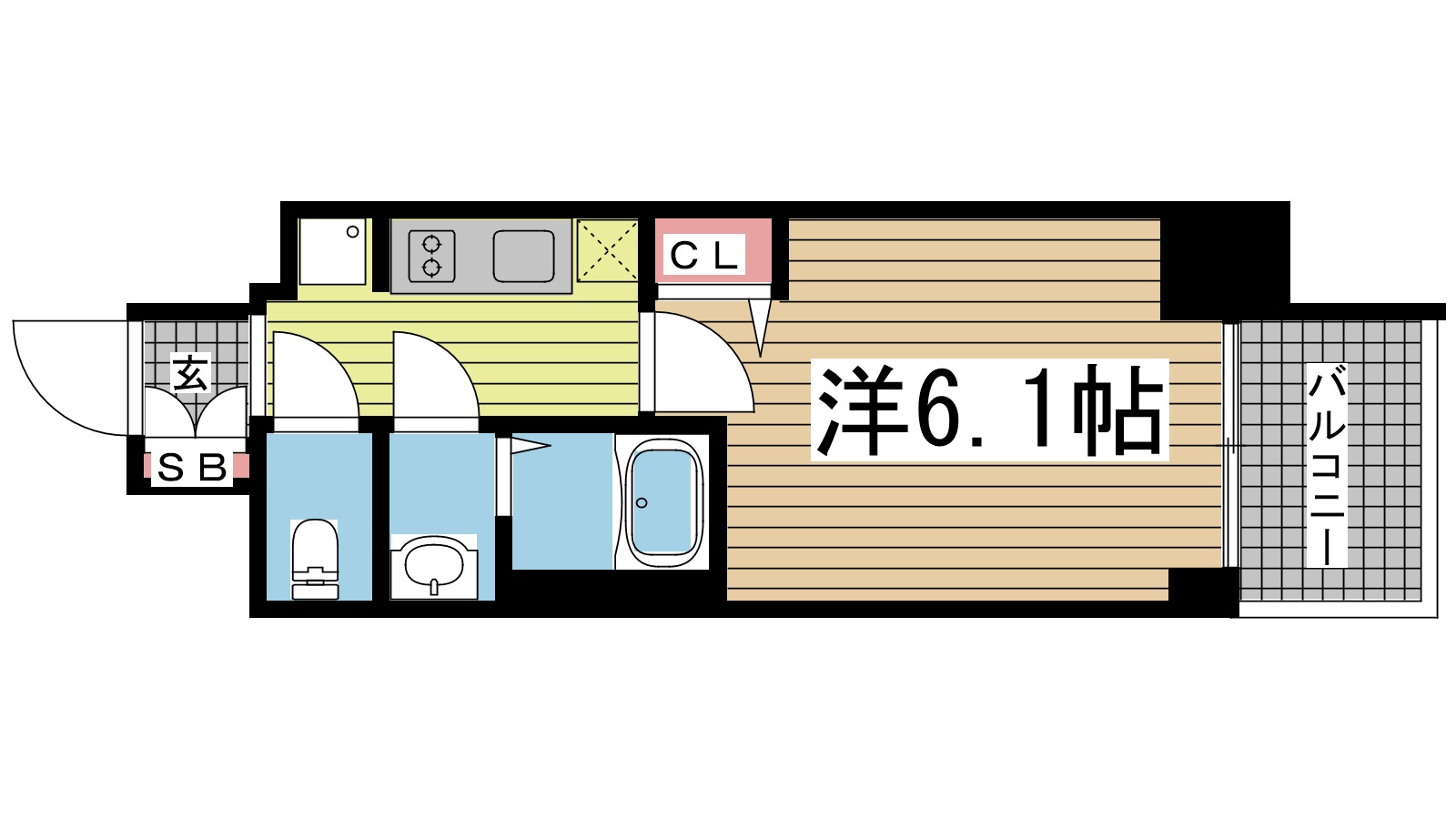 神戸市兵庫区大開通(JR山陽本線兵庫)のマンション賃貸物件 間取画像