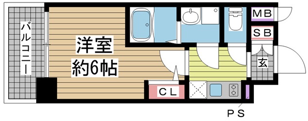 神戸市兵庫区駅南通(JR山陽本線兵庫)のマンション賃貸物件 間取画像