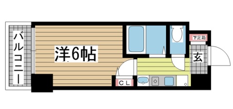 神戸市中央区古湊通(JR東海道本線(近畿)神戸)のマンション賃貸物件 間取画像
