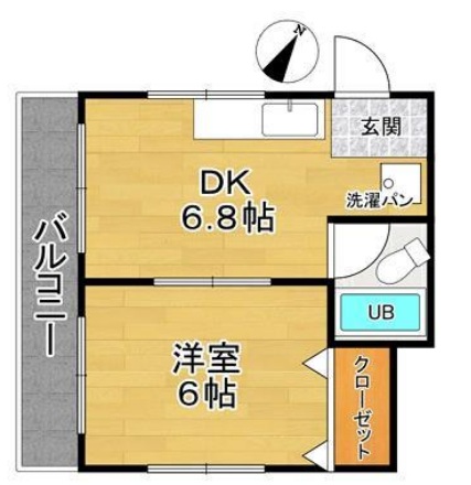 神戸市東灘区御影石町(阪神本線石屋川)のマンション賃貸物件 間取画像