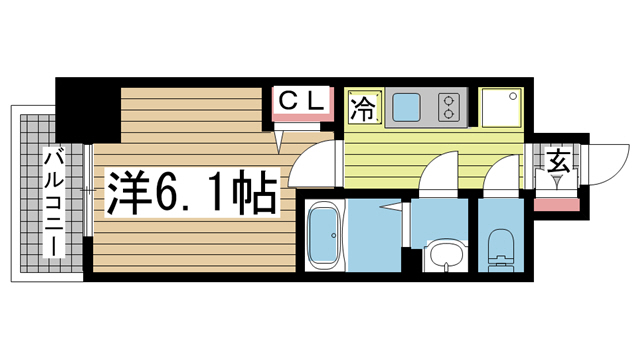 神戸市兵庫区西出町(JR東海道本線(近畿)神戸)のマンション賃貸物件 間取画像