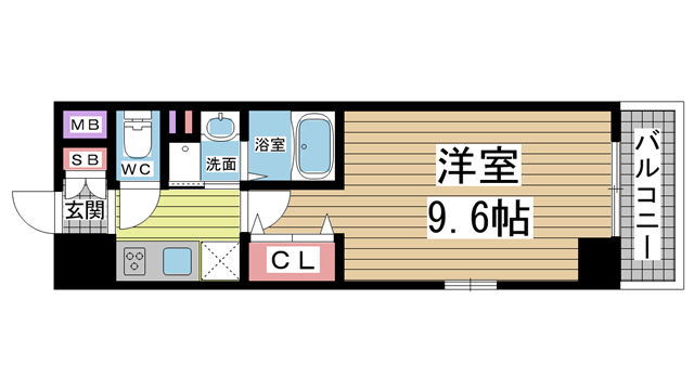 神戸市兵庫区駅南通(JR山陽本線兵庫)のマンション賃貸物件 間取画像