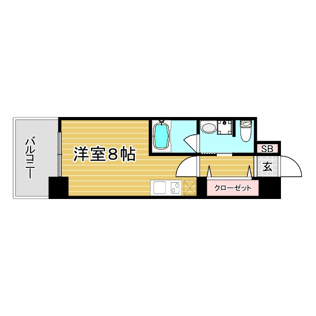 神戸市兵庫区七宮町(JR東海道本線(近畿)神戸)のマンション賃貸物件 間取画像