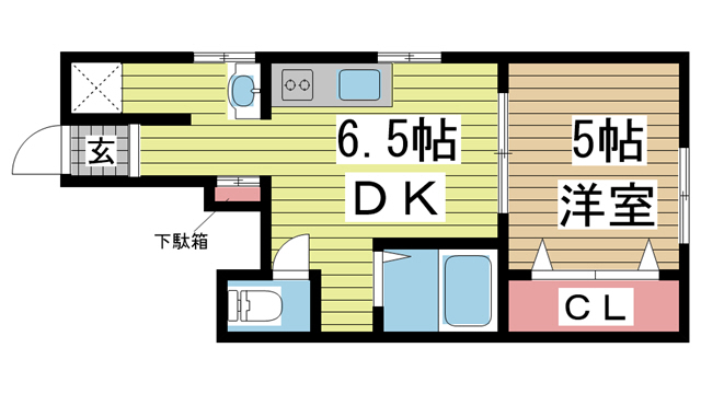 神戸市中央区山本通(神戸市営地下鉄線県庁前)のアパート賃貸物件 間取画像