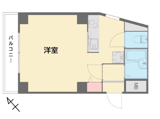 神戸市灘区福住通(阪急神戸線王子公園)のマンション賃貸物件 間取画像