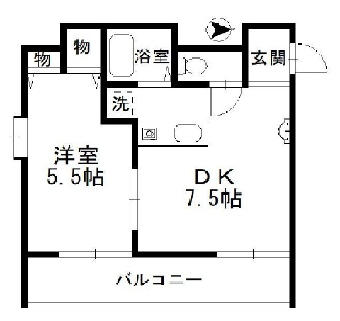 神戸市中央区花隈町(神戸市営地下鉄線県庁前)のマンション賃貸物件 間取画像