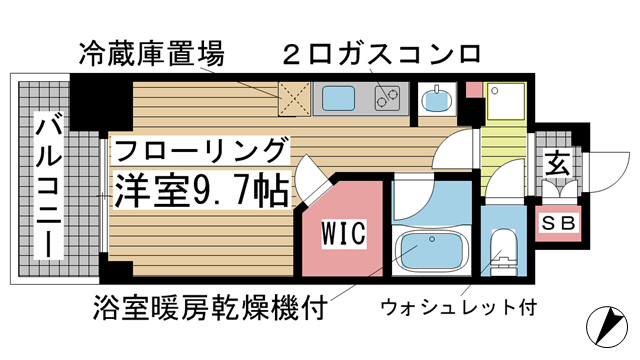 神戸市中央区古湊通(JR東海道本線(近畿)神戸)のマンション賃貸物件 間取画像