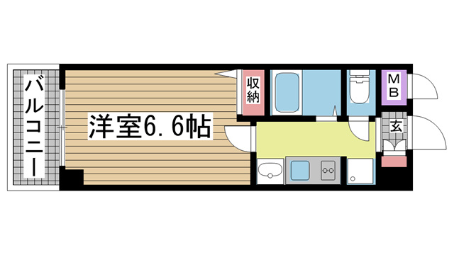 神戸市中央区南本町通(JR東海道本線(近畿)三ノ宮)のマンション賃貸物件 間取画像