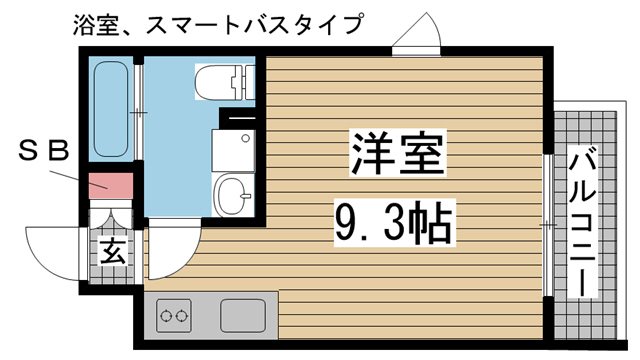 神戸市灘区六甲町(JR東海道本線(近畿)六甲道)のマンション賃貸物件 間取画像
