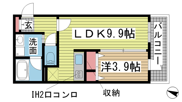 神戸市兵庫区駅前通(JR山陽本線兵庫)のマンション賃貸物件 間取画像