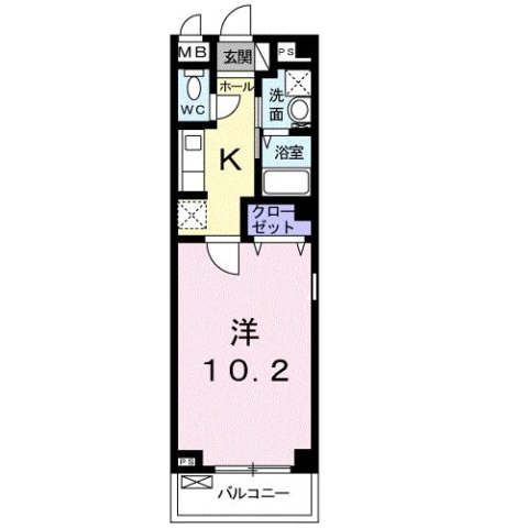 西宮市越水町(阪神本線西宮)のマンション賃貸物件 間取画像
