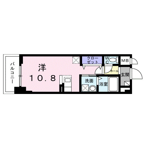 神戸市中央区御幸通(JR東海道本線(近畿)三ノ宮)のマンション賃貸物件 間取画像