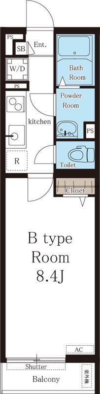 尼崎市次屋(JR東海道本線(近畿)尼崎)のマンション賃貸物件 間取画像