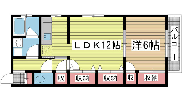 神戸市兵庫区上沢通(神戸市営地下鉄線上沢)のアパート賃貸物件 間取画像