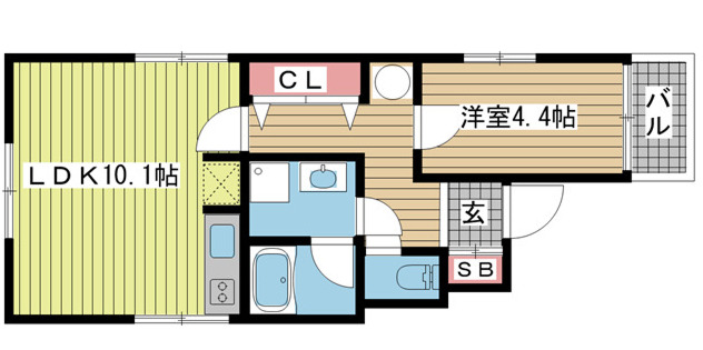 神戸市兵庫区船大工町(JR東海道本線(近畿)神戸)のマンション賃貸物件 間取画像