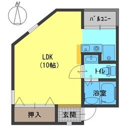 神戸市兵庫区吉田町(神戸市営地下鉄海岸線御崎公園)のマンション賃貸物件 間取画像