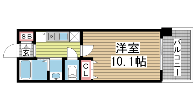 神戸市中央区磯上通(JR東海道本線(近畿)三ノ宮)のマンション賃貸物件 間取画像