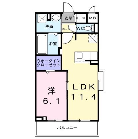 明石市大久保町谷八木(山陽電鉄線中八木)のアパート賃貸物件 間取画像