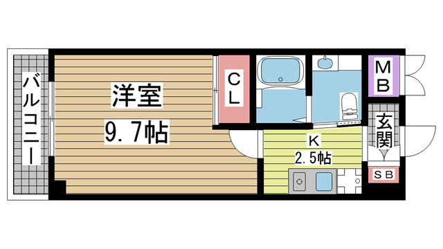 神戸市垂水区海岸通(JR山陽本線垂水)のマンション賃貸物件 間取画像