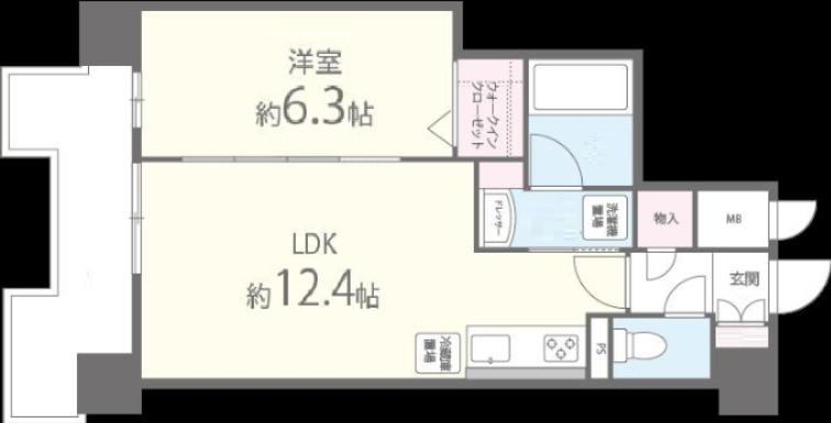 神戸市中央区磯辺通(JR東海道本線(近畿)三ノ宮)のマンション賃貸物件 間取画像