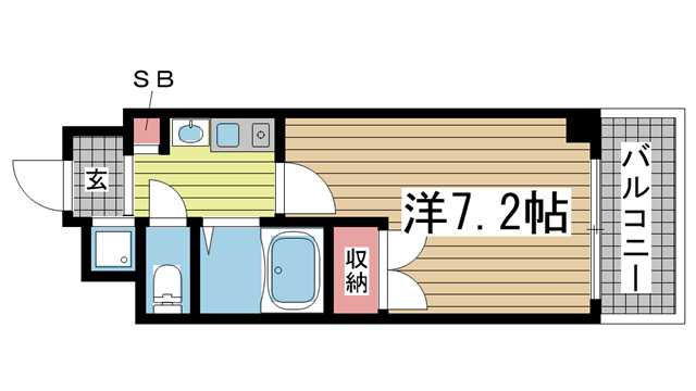 神戸市中央区布引町(JR東海道本線(近畿)三ノ宮)のマンション賃貸物件 間取画像