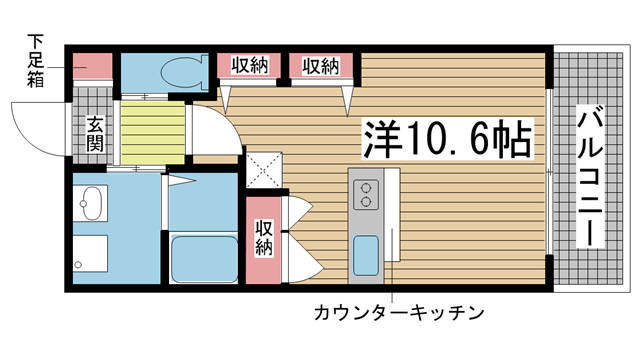 神戸市須磨区千守町(JR山陽本線須磨)のマンション賃貸物件 間取画像