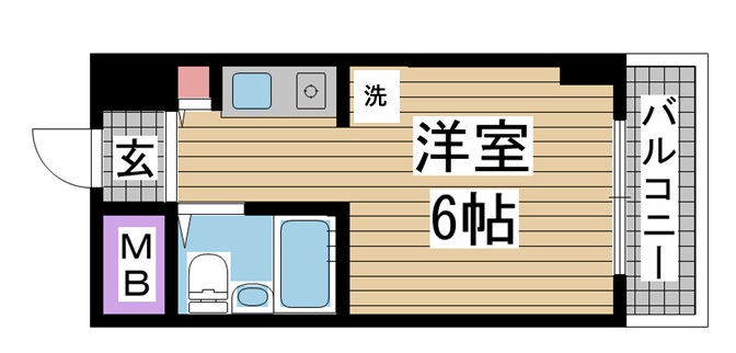 神戸市中央区御幸通(阪神本線神戸三宮)のマンション賃貸物件 間取画像