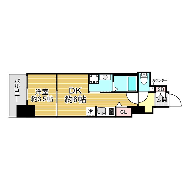 神戸市長田区大塚町(神戸市営地下鉄線長田)のマンション賃貸物件 間取画像